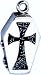 Blue Cross Locket Pewter Pendant Necklace
