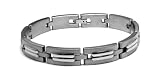 Men's Grey Titanium Double Dome Bracelet, 8