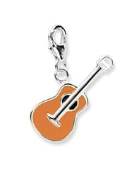Amore Sterling Silver 3-D Enameled Guitar Theme Charm