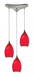 Elk 10209/3POM Tranquility 3-Light Pomegranate Pendant In Satin Nickel