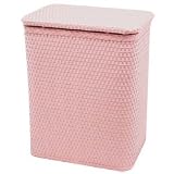 Wicker Hamper - with Interior Bag - Crystal Pink