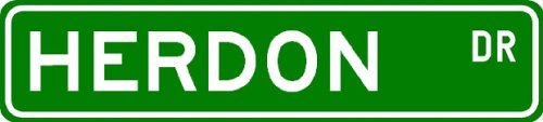 HERDON Street Sign ~ Personalized Family Lastname Sign ~ Gameroom, Basement, Garage Sign ** - 4 x 18 inches