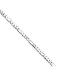 2.75mm, 14 Karat White Gold, Flat Figaro Chain - 16 inch
