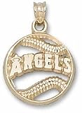 Los Angeles Angels of Anaheim Pierced Baseball Pendant - 10KT Gold Jewelry