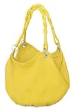 Nicole Buttercup Yellow Faux Leather Scoop Twisted Strap Shoulder Bag SALE