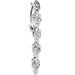 Top Mount Crystalline Gem Distinction Drop Belly Ring