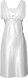 Satin Chiffon Prom Dress Holiday Formal Gown Bridesmaid Crystals Knee-Length Junior Plus Size, 2X, White