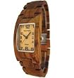 Tense Natural Wood Watch Bracelet Dark Sandlewood Rectangle Face G8102S Unisex