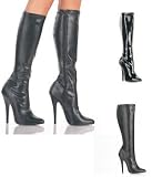 DOMINA-2000, 5 Plain Stretch Knee Boot by Pleaser in 2 Colors and Sizes 6-16 by Pleaser USA