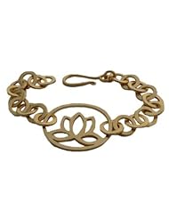 18k Gold or Sterling Silver Matte Lotus Flower Link Bracelet