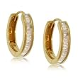 .5 Carat Diamond Huggie Hoop Channel Earrings in 14 Karat Yellow Gold