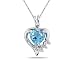 Heart Shape Blue Topaz & Diamond Pendant