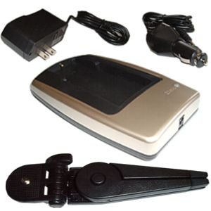 HQRP Premium Battery Charger for Canon ZR830 ZR950 Camcorder with HQRP Black Mini Tabletop Tripod