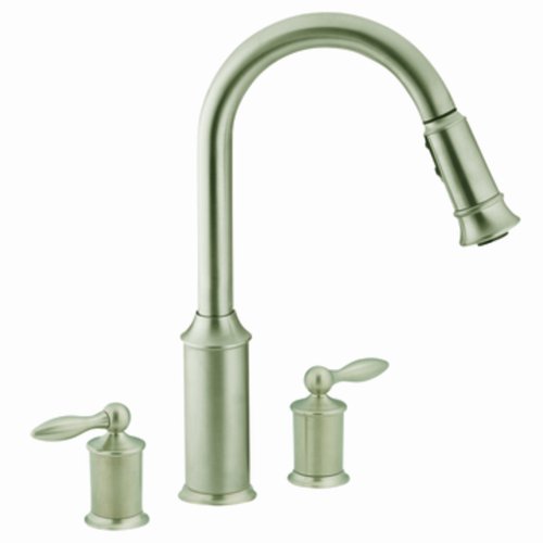 Moen 7592SL Aberdeen Two-Handle High Arc Pulldown Kitchen Faucet, Stainless