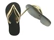 Black Mother Of Pearl Flip-Flop Simple-Strap Sandal Earrings, 14k Gold