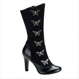 Women's Steampunk Calf Boot With Steam Skull Butterfly Buttons