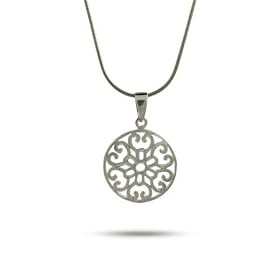 Sterling Silver Filigree Circle Pendant: Eve's Addiction: Jewelry