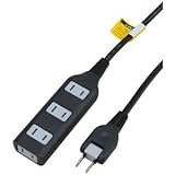 ヤザワ 耐トラ付テーブルタップ 4個口 1m ブラック Y02S401BK