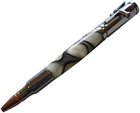 Riffle Bullet Pen Hand Turned Bullet 30cal Bolt Action Ballpoint Aqua Pearl