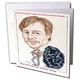 Londons Times Funny Panel Hollywood Cartoons - Brad Pitt And His Brother Prune - Greeting Cards-12 Greeting Cards with envelopes