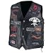 New Diamond Plate Hand Sewn Pebble Grain Genuine Buffalo Leather Biker Vest With 23 Patches 3x