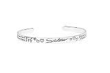 Sterling Silver "Sisters, Make Life Better, Forever Friends" Cuff Bracelet