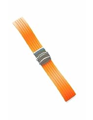 24mm Orange Rubber/Silicone Pirelli Style with S/S Deployment Buckle