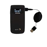 Retractable USB Cable for the Samsung M610 with Power Hot Sync and Charge capabilities - Gomadic Brand w/ TipExchange Technology