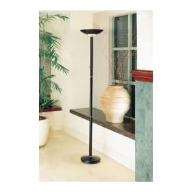 Halogen Torchiere Lighting Floor Lamp (Black) (72"h x 13"dia. shade)