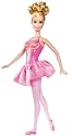 Barbie T2214-0 - Ich wäre gern... Ballerina und Fashion, Barbie mit beweglichen Füßen, inklusive zweitem Outfit, Tasche und Trinkflasche.
