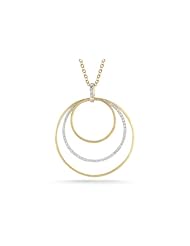 I. Reiss 14K Gold Circle-Shaped Pendant, Enhanced with Diamonds.