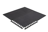 ResultSport® - Interlock Anti Fatigue Gym Floor Guard 4 tiles per pack With Free edge pieces - Yoga, Pilates, Martial Art, Gym, Play Mat