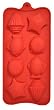 8 Cavity Bite-Size Seashell Silicone Candy and Chocolate Baking Mold Pan (Fish, Shells and Starfish) Cavities are aprox. 1 1/2" x 1/2" deep