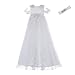 NIMBLE Baby Girls Christening Lace Mesh Dress Set with Headband for 0-12 Months