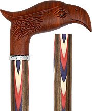 Walking Cane - Eagle Colors don't Run exotic wood