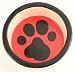 Melia Paw On Red Design Ceramic Dog Bowl-SMALL