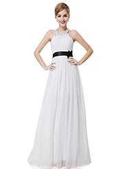 A-line Floor Length Halter Chiffon Beaded Jeweled Lace Natural   Waistline Bridesmaid Dress  With a Sash 