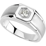 14K White Gold Men's Diamond Ring