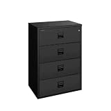 Fireproof Four Drawer Lateral File 44W Black