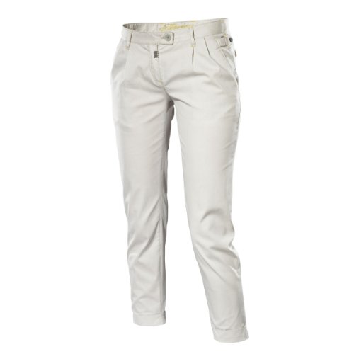 Timezone Damen Hose/ Lang Regular Fit, 16-0189 Patricia, Gr. 40 (31), Beige (2038 silver b Preisvergleich