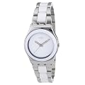 Swatch - Reloj de mujer de cuarzo, correa de acero inoxidable color plata