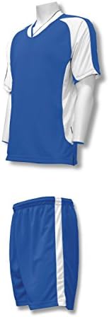 Sweeper soccer uniform set for youth or adult soccer teams - size Adult L - color royal/white