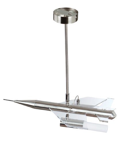 tp24 TP2 Wellington Zweiflammige Deckenleuchte in Flugzeug-Optik, seidenmattes Silber-/Acryl-Finish