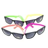 12 Pairs Neon 80's Wayfarer Sunglasses Kids Teen Party Favors