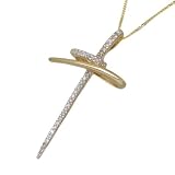 9ct Yellow Gold 0,2 Ct Diamond Fancy Cross Pendant 18Chain