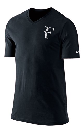 Nike Herren Tennisshirt RF, black/white, L, HN351010L Preisvergleich