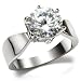 Size 8 Clear Cubic Zirconia Stainless Steel Ring