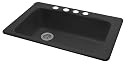 American Standard 7193.804.178 Lakeland 33-by-22-Inch Americas Large Single Bowl Four Hole Kitchen Sink, Black