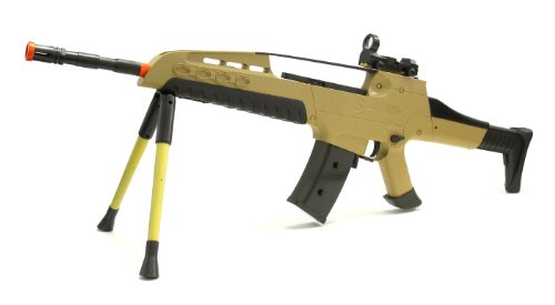 Spring Tactical XM8 Assault Rifle FPS-300 Bipod, Red Dot Sight, Silencer, Double Mag Airsoft Gun