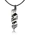 : AKUAMARINA SWIRL TWIST MURANO GLASS PENDANT NECKLACE BLACK
